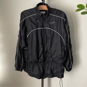 90s Vintage Nike Windbreaker Jacket Full Zip Black White Mens Size Medium